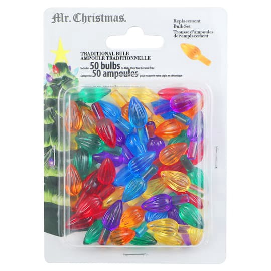 slide 1 of 4, Mr. Christmas Traditional Bulb Replacement Set, 50 bulbs
