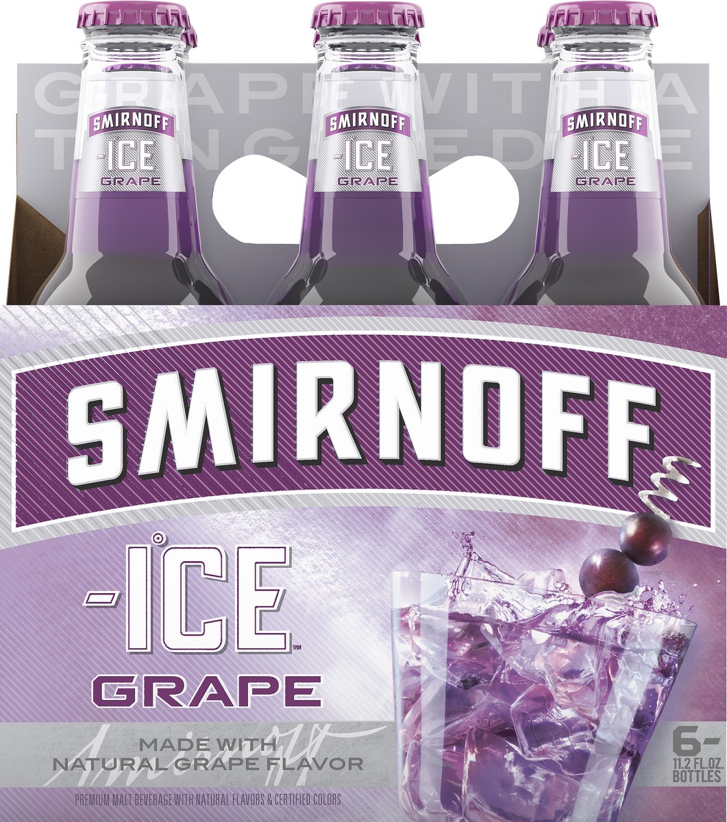 slide 3 of 3, Smirnoff Ice Grape Malt Beverage 6 ea, 6 ct; 11.2 oz