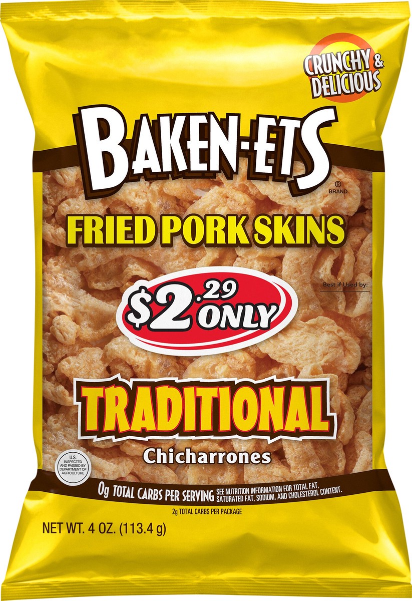 slide 5 of 7, Baken-ets Chicharrones Fried Pork Skins Traditional 4 Oz, 4 oz