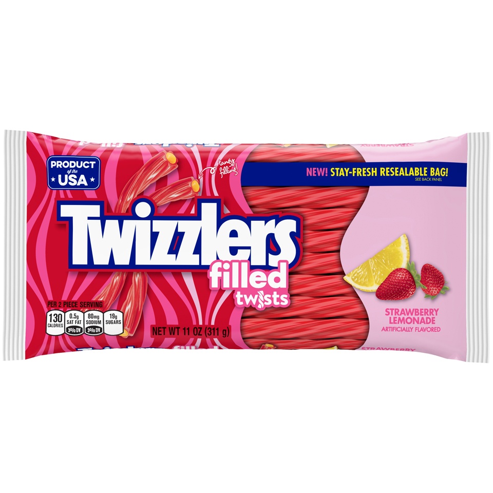 slide 1 of 1, Twizzlers Strawberry Lemonade Filled, 1 ct