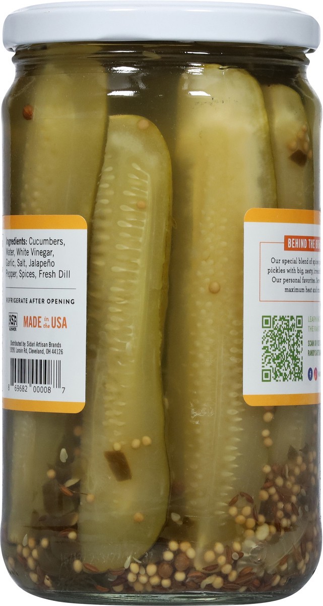 slide 5 of 9, Randy's Artisanal Mild Heat Crisp Spicy Dill Spears 24 fl oz, 24 fl oz