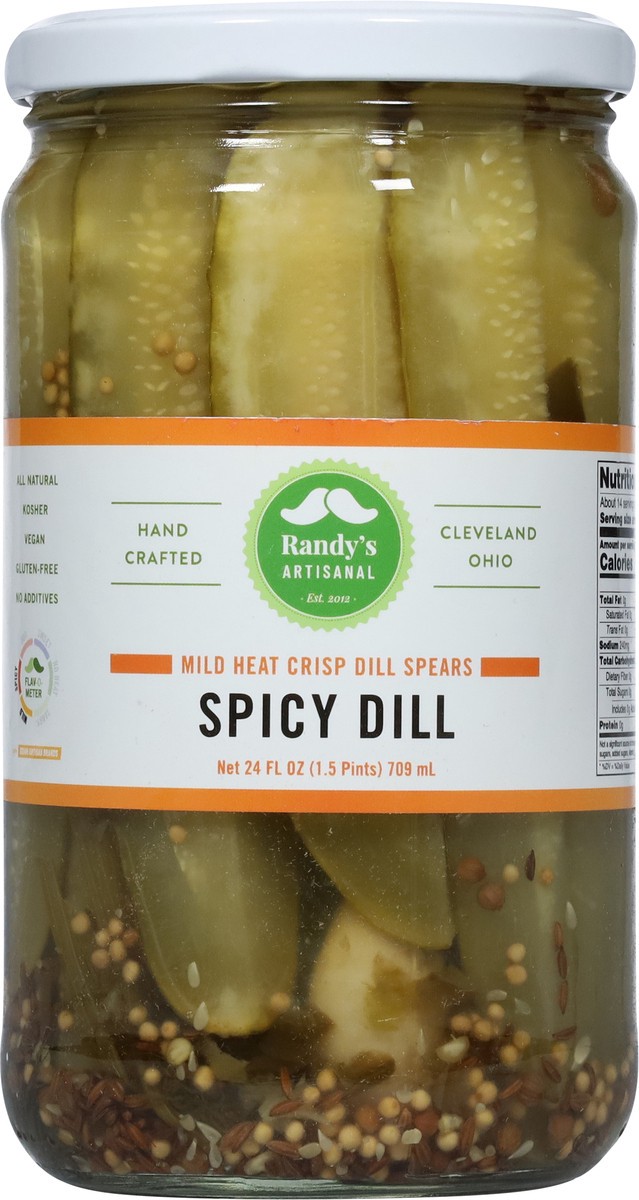 slide 4 of 9, Randy's Artisanal Mild Heat Crisp Spicy Dill Spears 24 fl oz, 24 fl oz
