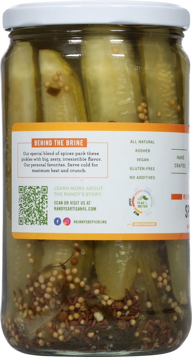 slide 7 of 9, Randy's Artisanal Mild Heat Crisp Spicy Dill Spears 24 fl oz, 24 fl oz