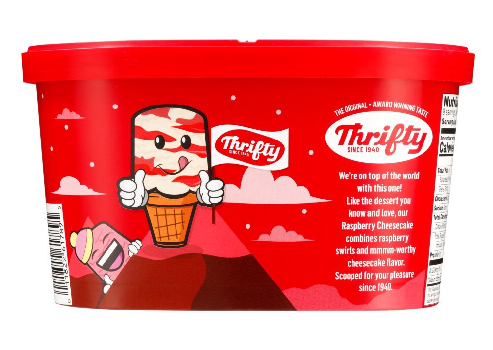 slide 2 of 3, Thrifty Rasbpbery Cheesecake, 48 oz