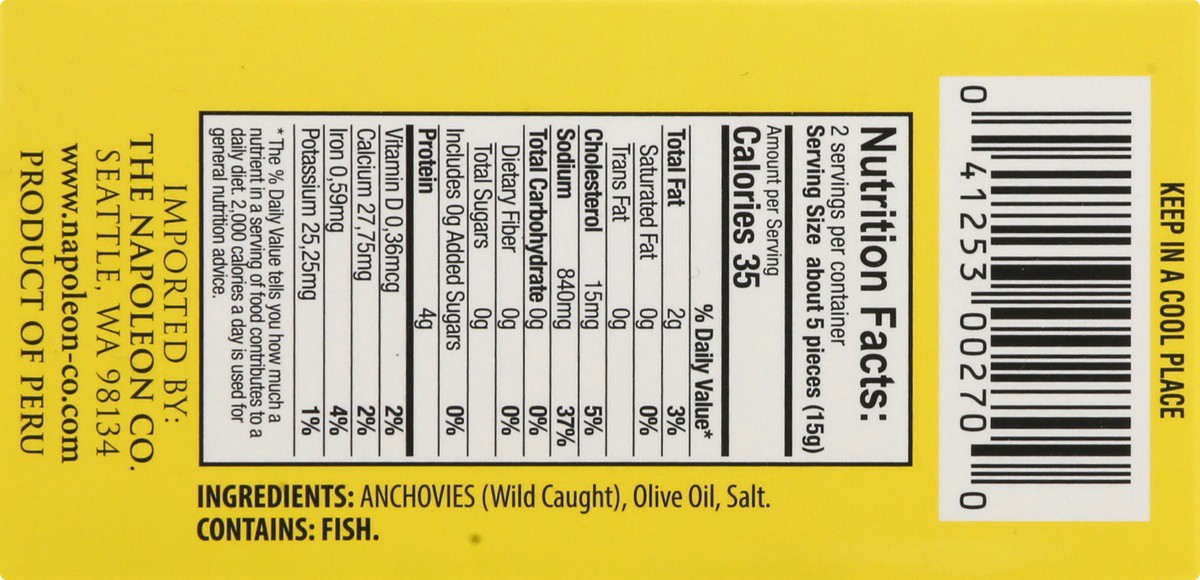 slide 4 of 9, Napoleon Fillets of Anchovies in Olive Oil, 2 oz