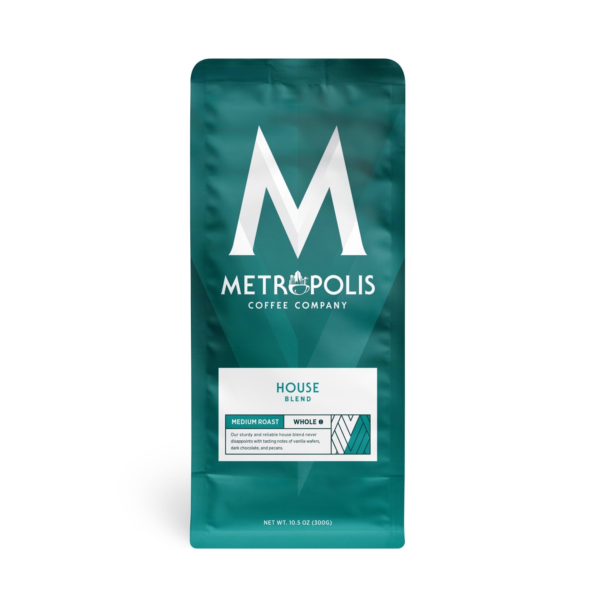 slide 1 of 1, Metropolis Coffee Company House Blend Dark Roast Whole Bean Coffee, 10.5 oz