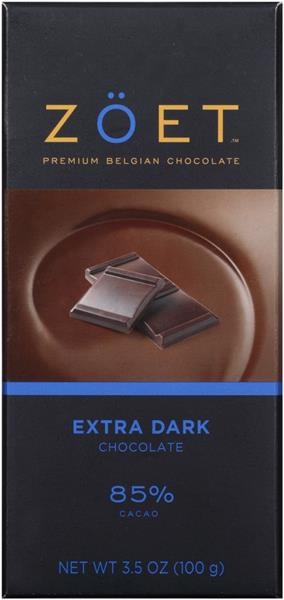 slide 1 of 1, Zöet 85% Cacao Extra Dark Chocolate, 3.5 oz