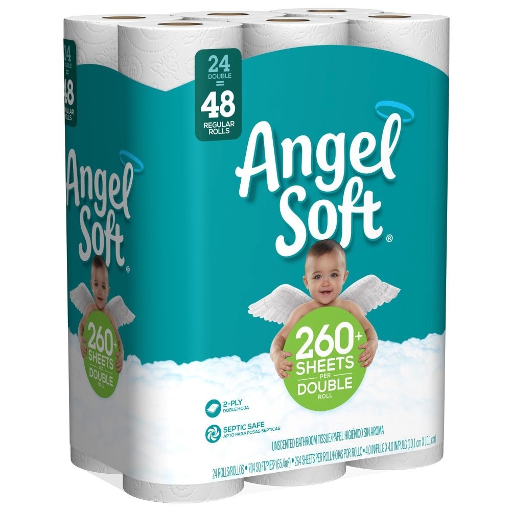 slide 1 of 1, Angel Soft Double Roll Bath Tissue, 24 ct