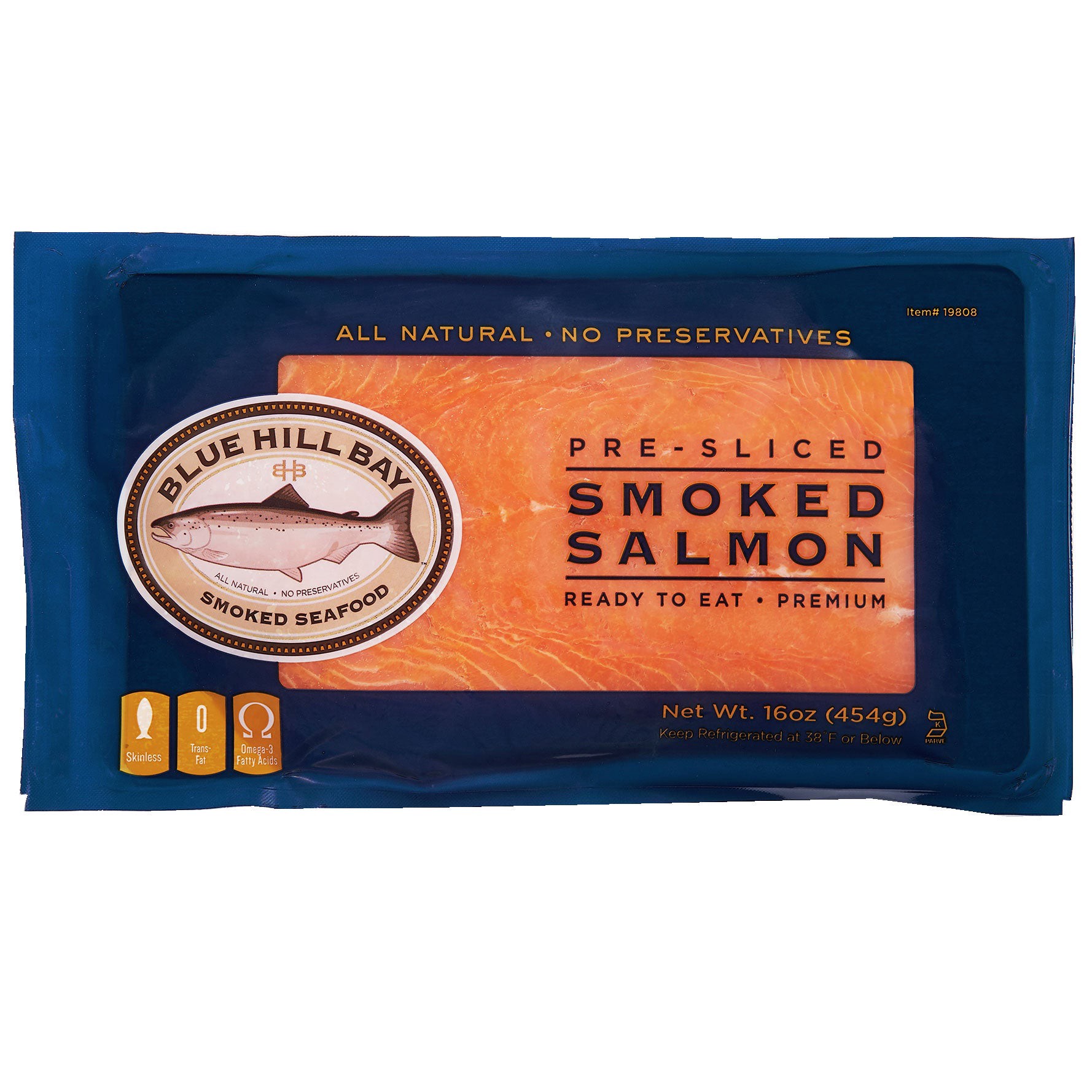 slide 1 of 2, Acme Smoked Fish Blue Hill Bay Pre-Sliced Smoked Salmon, 16 oz, 