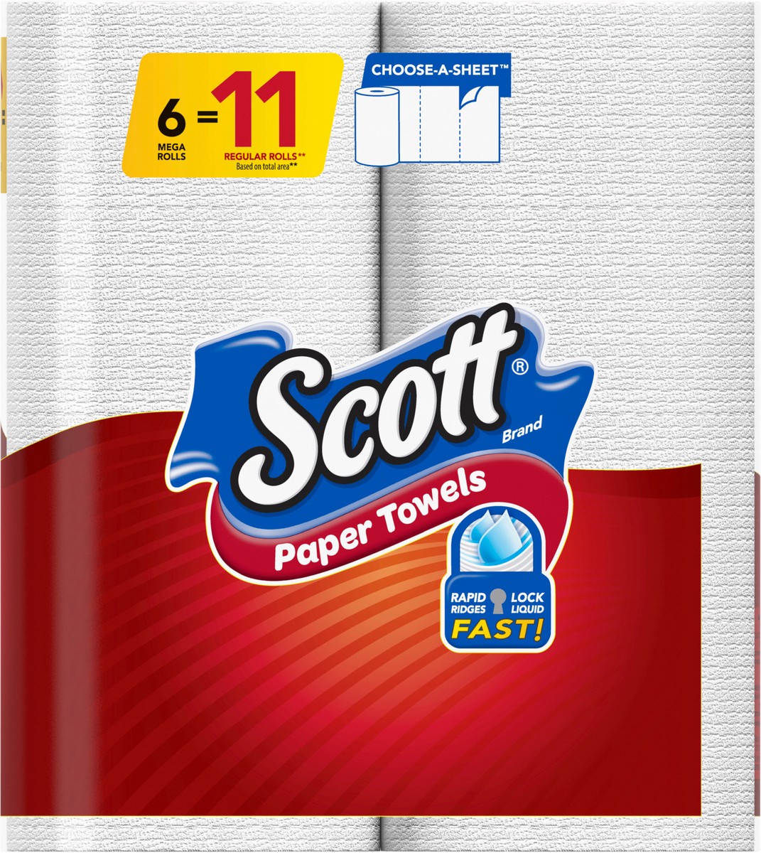 slide 5 of 12, Scott Paper Towels, Choose-A-Sheet - 6 Mega Rolls = 11 Regular Rolls (102 Sheets Per Roll), 6 ct