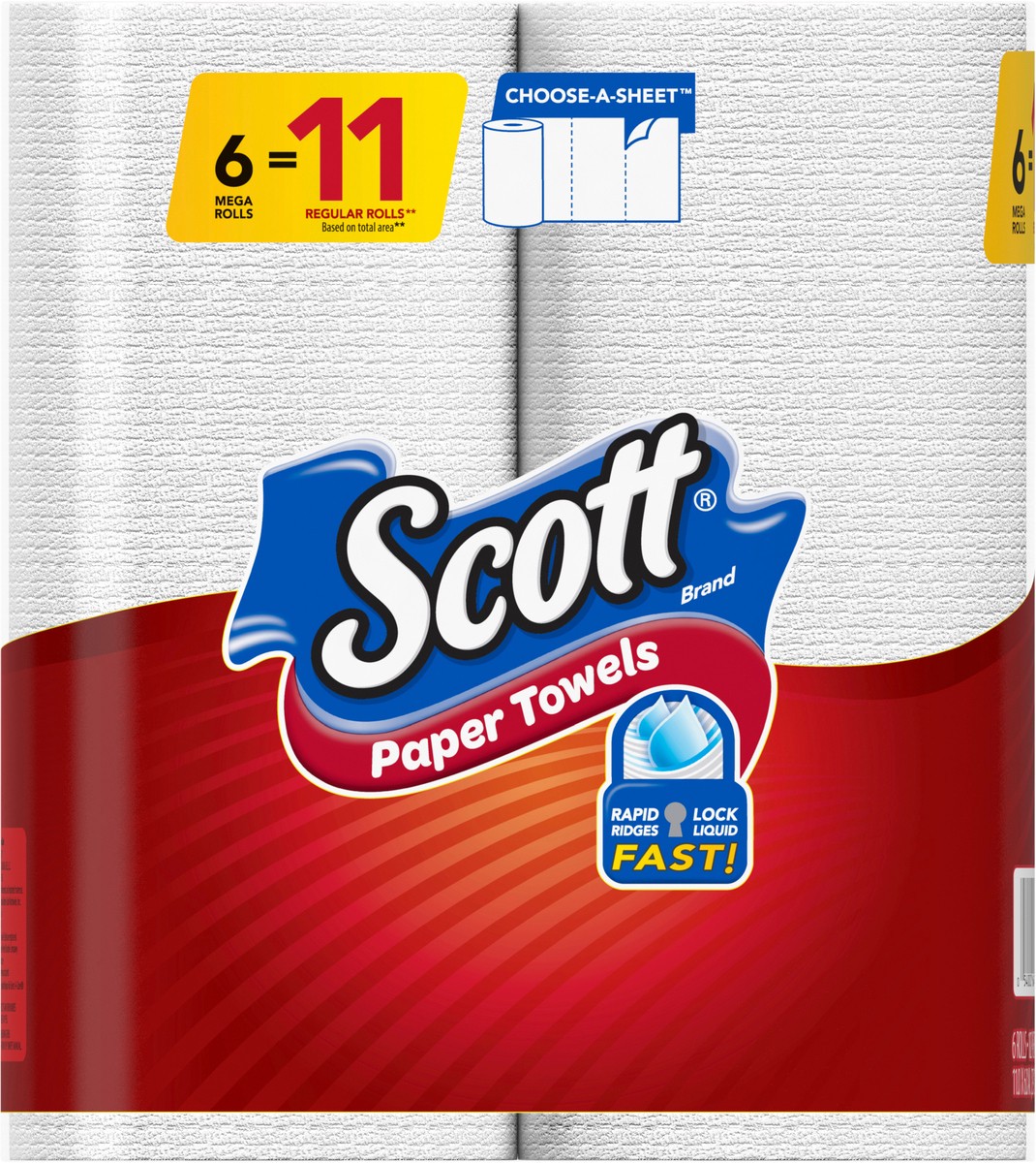 slide 10 of 12, Scott Paper Towels, Choose-A-Sheet - 6 Mega Rolls = 11 Regular Rolls (102 Sheets Per Roll), 6 ct