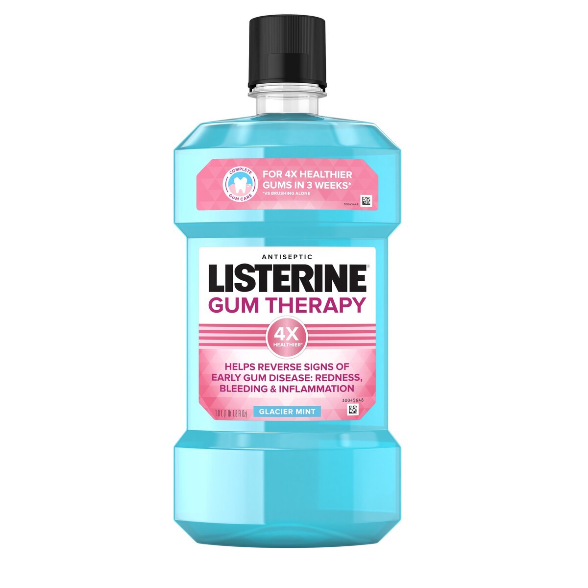 slide 5 of 6, Listerine Gum Therapy Antiplaque & Anti-Gingivitis Mouthwash, Antiseptic Oral Rinse to Help Reverse Signs of Early Gingivitis like Bleeding Gums, ADA Accepted, Glacier Mint, 1 L, 1 liter