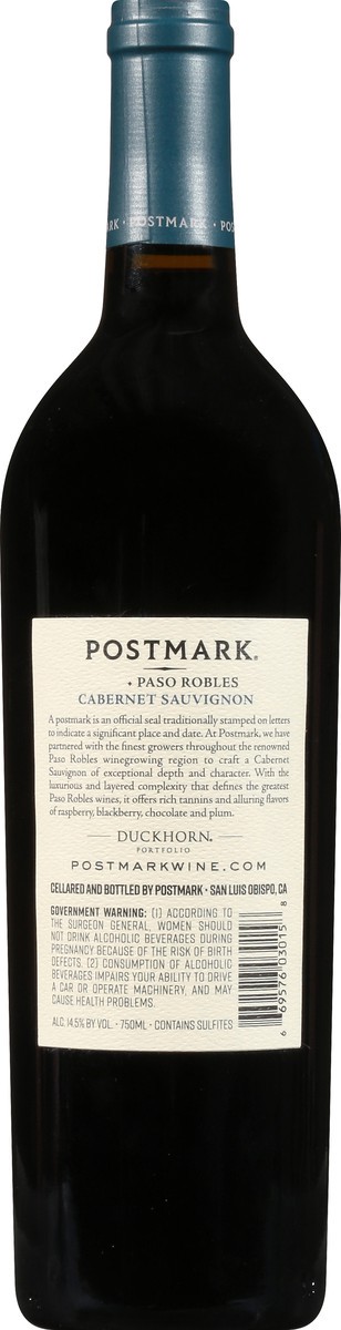 slide 6 of 9, Postmark Cabernet Sauvignon, Paso Robles, 750 ml