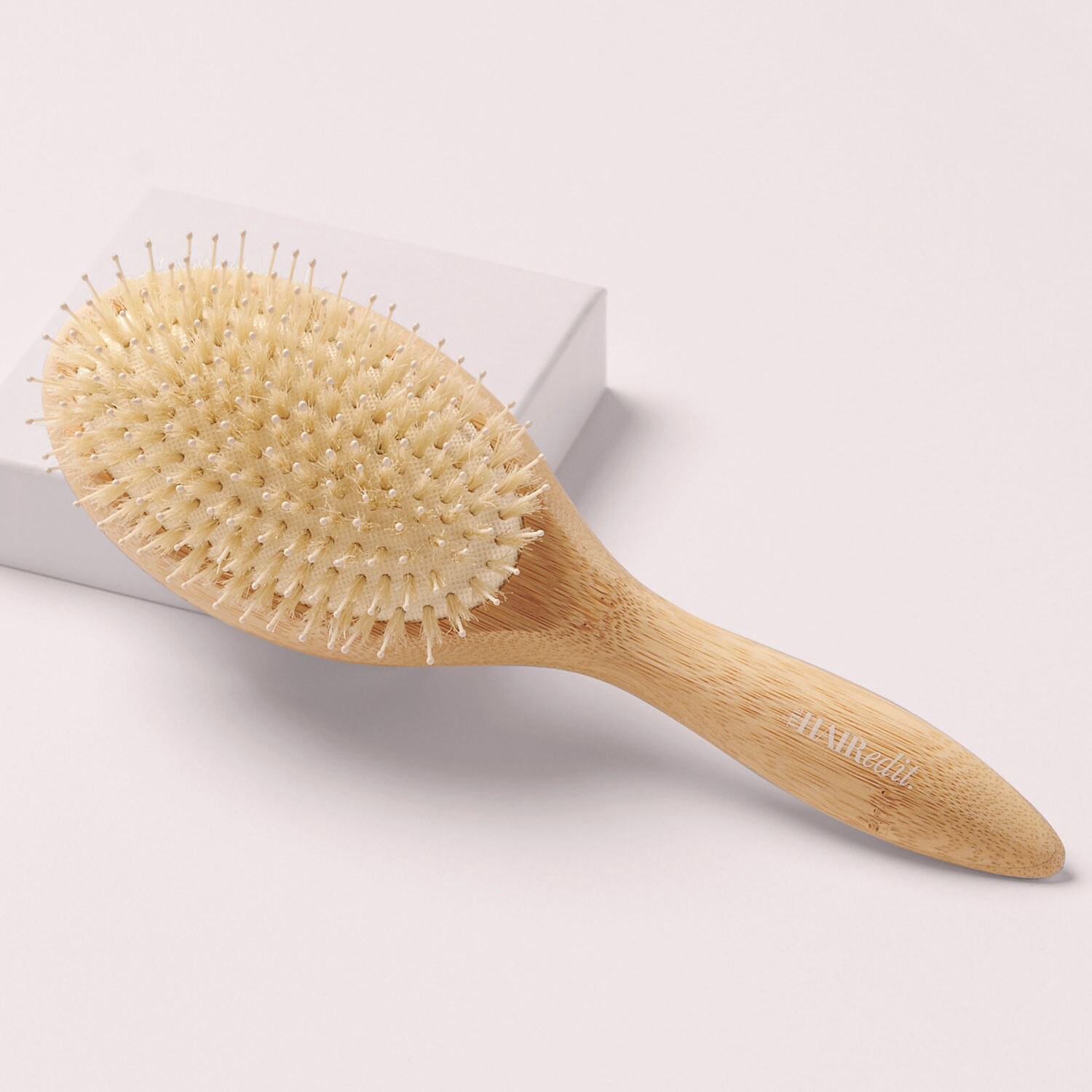 slide 3 of 4, The Hair Edit The Glossifier Boar Bristle Bamboo Hair Brush, 1 ct