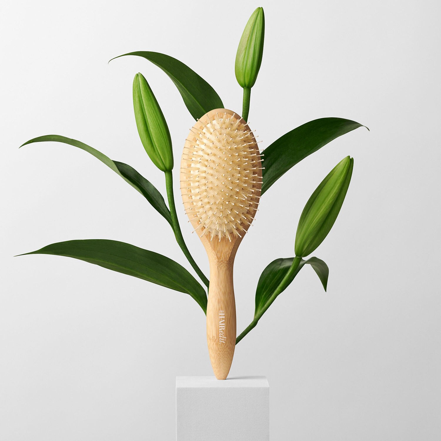 slide 4 of 4, The Hair Edit The Glossifier Boar Bristle Bamboo Hair Brush, 1 ct