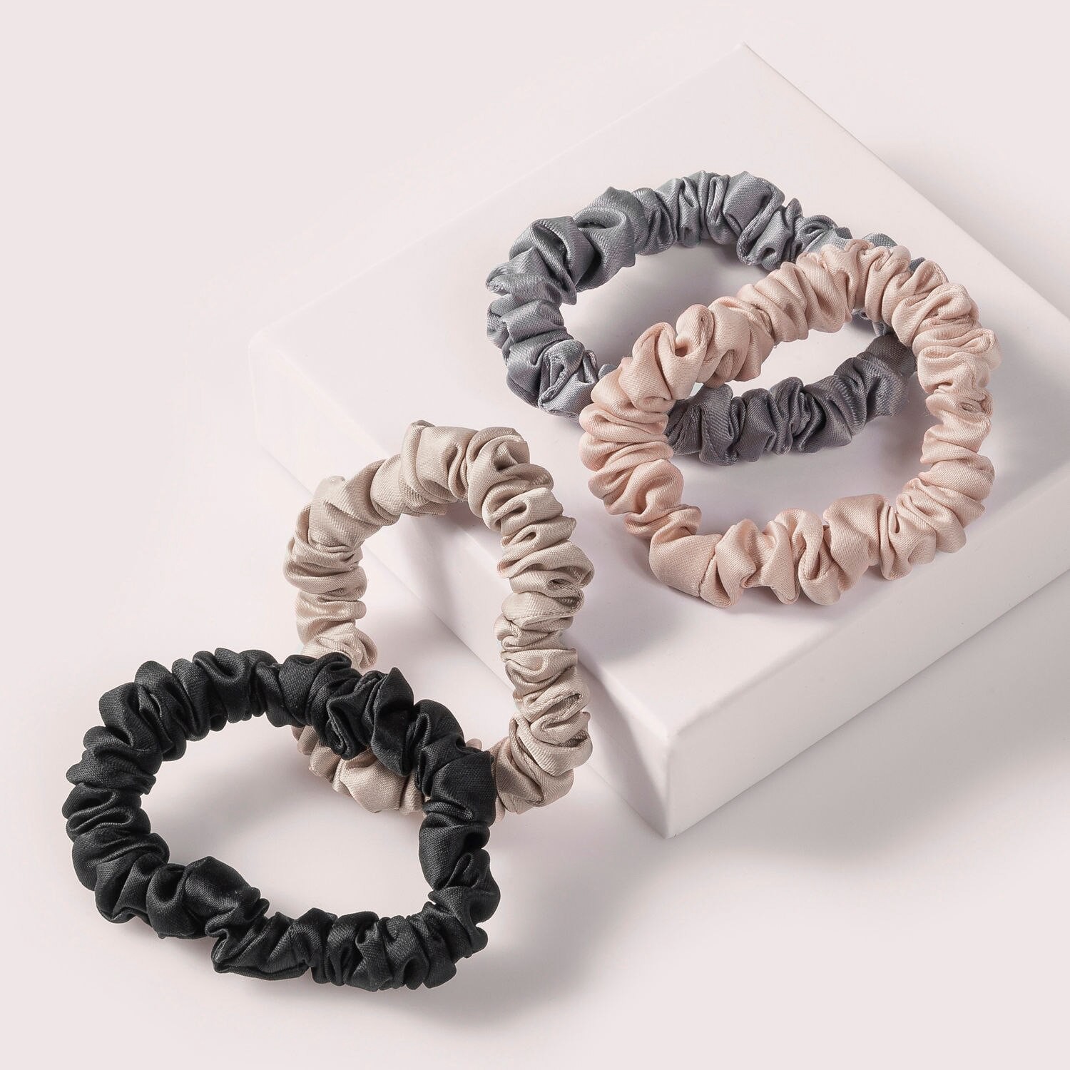 slide 3 of 7, The Hair Edit Multi-Color Ruched Ribbon Scrunchies, 4Ct, 1 ct