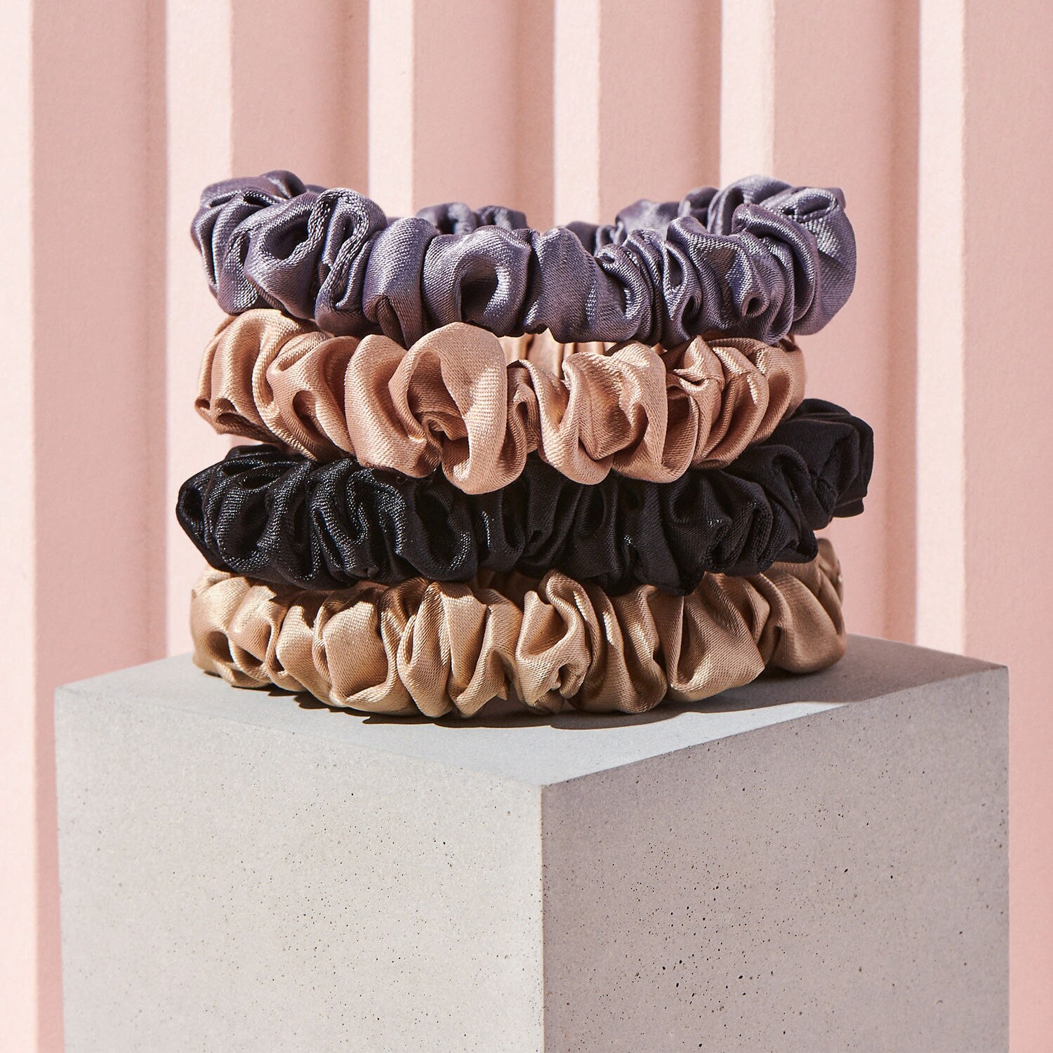 slide 6 of 7, The Hair Edit Multi-Color Ruched Ribbon Scrunchies, 4Ct, 1 ct