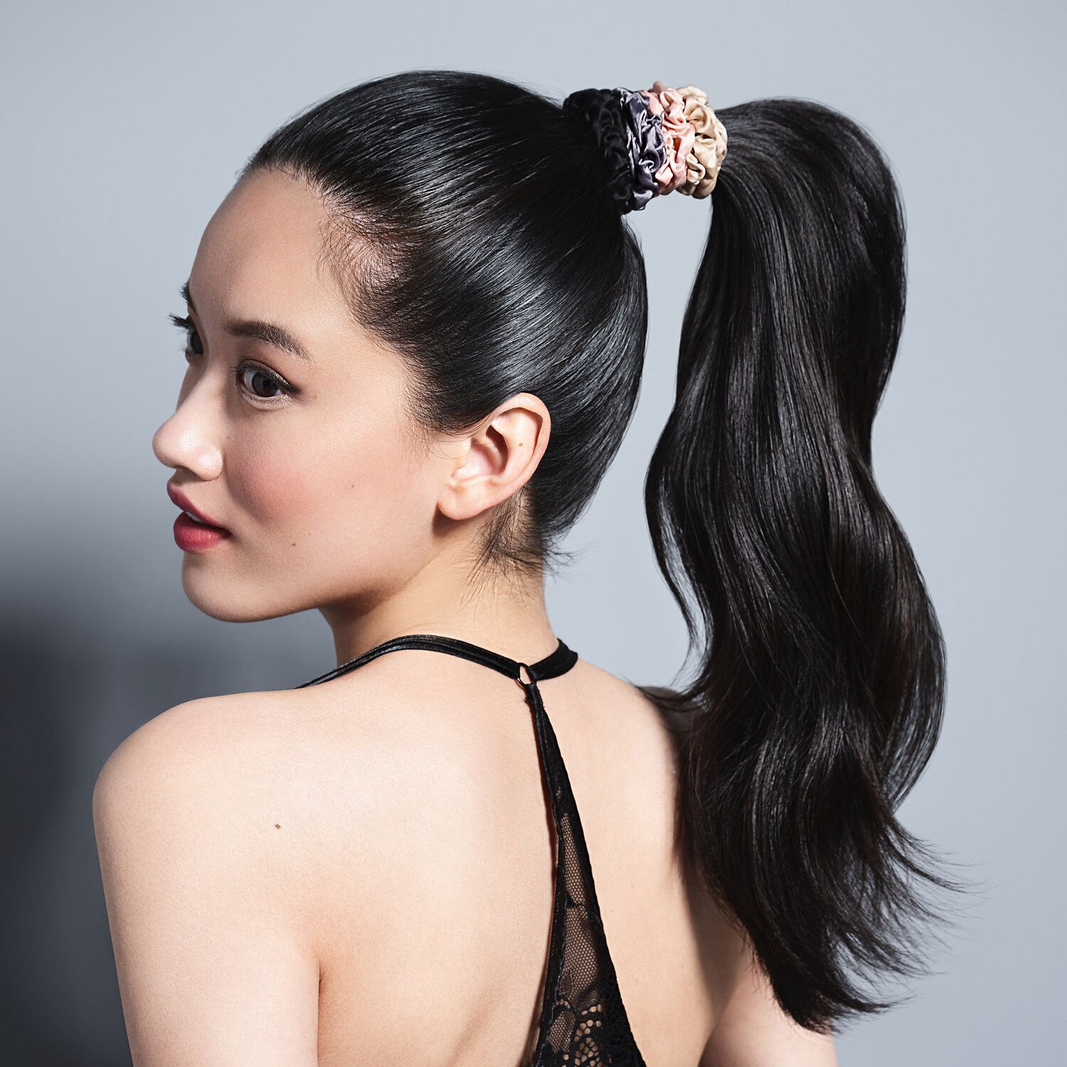 slide 7 of 7, The Hair Edit Multi-Color Ruched Ribbon Scrunchies, 4Ct, 1 ct