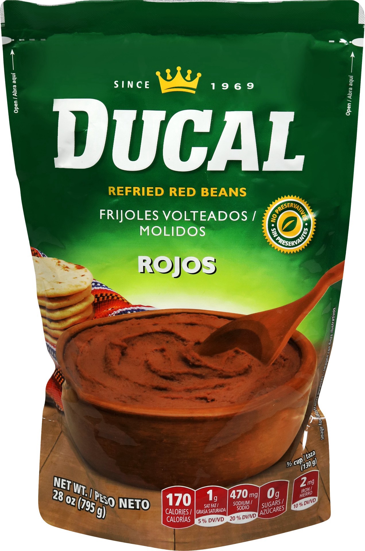 slide 1 of 1, Ducal Refried Red Beans, 28 oz