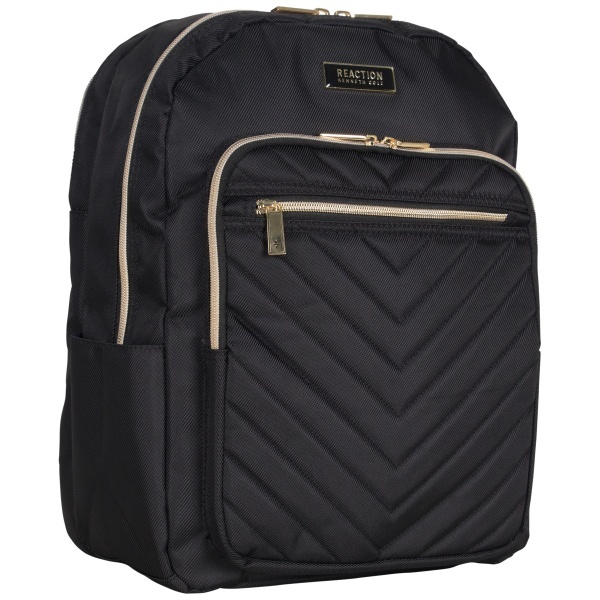 slide 2 of 8, Kenneth Cole Reaction Chevron Quilted Laptop Backpack, Black, 1 ct
