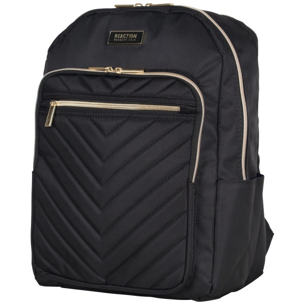 slide 3 of 8, Kenneth Cole Reaction Chevron Quilted Laptop Backpack, Black, 1 ct