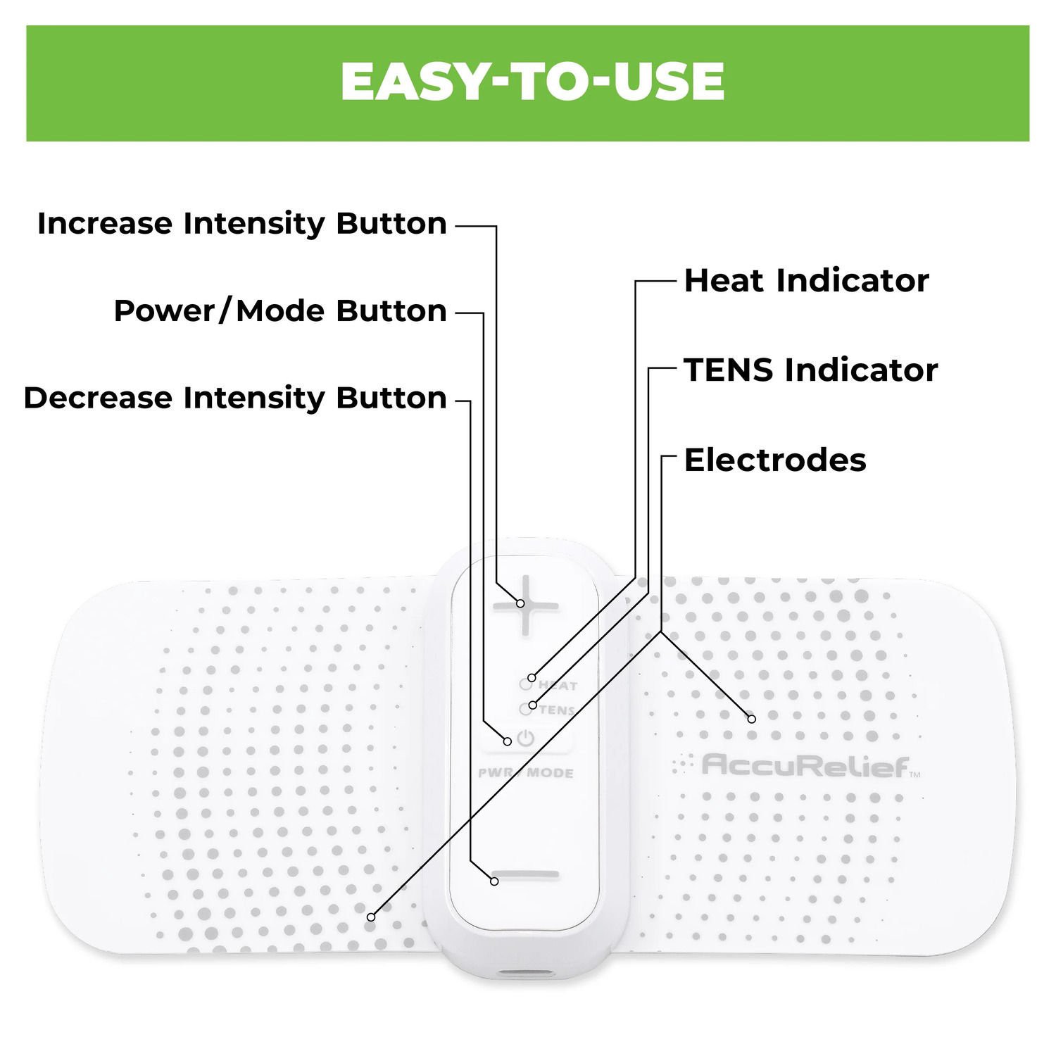 slide 8 of 8, Accurelief Menstrual Pain Relief Tens With Heat, 1 ct