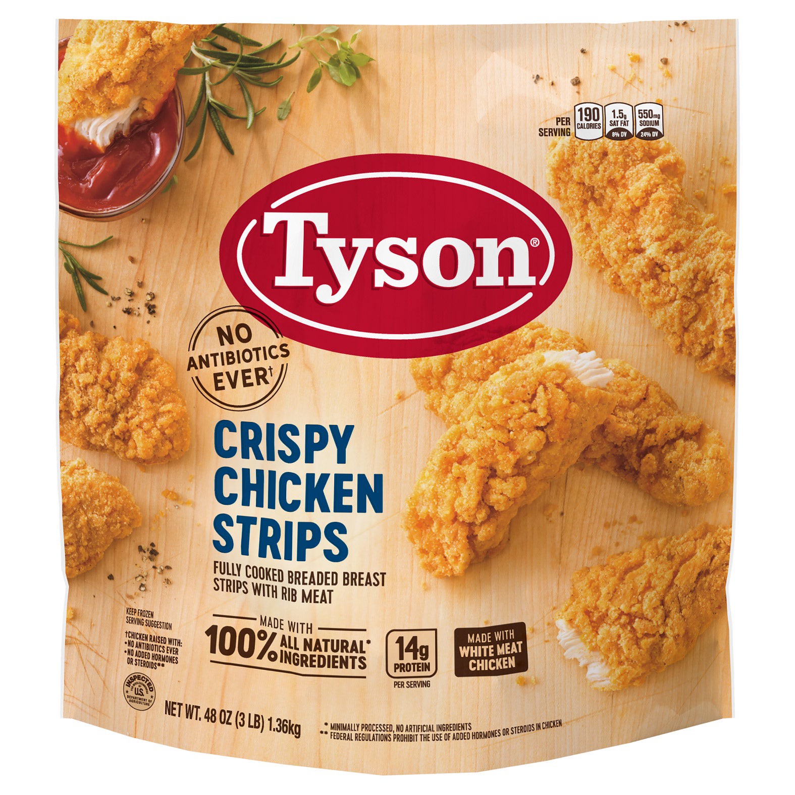 slide 1 of 1, Tyson Foods Tyson Crispy Chicken Strips, 48 oz, 