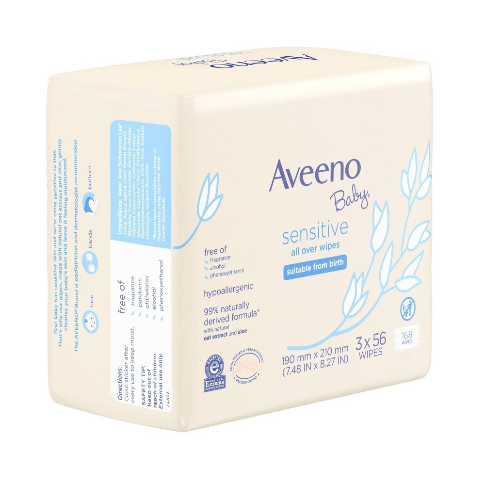 slide 2 of 11, Aveeno Sens Bby Wipes, 168 ct