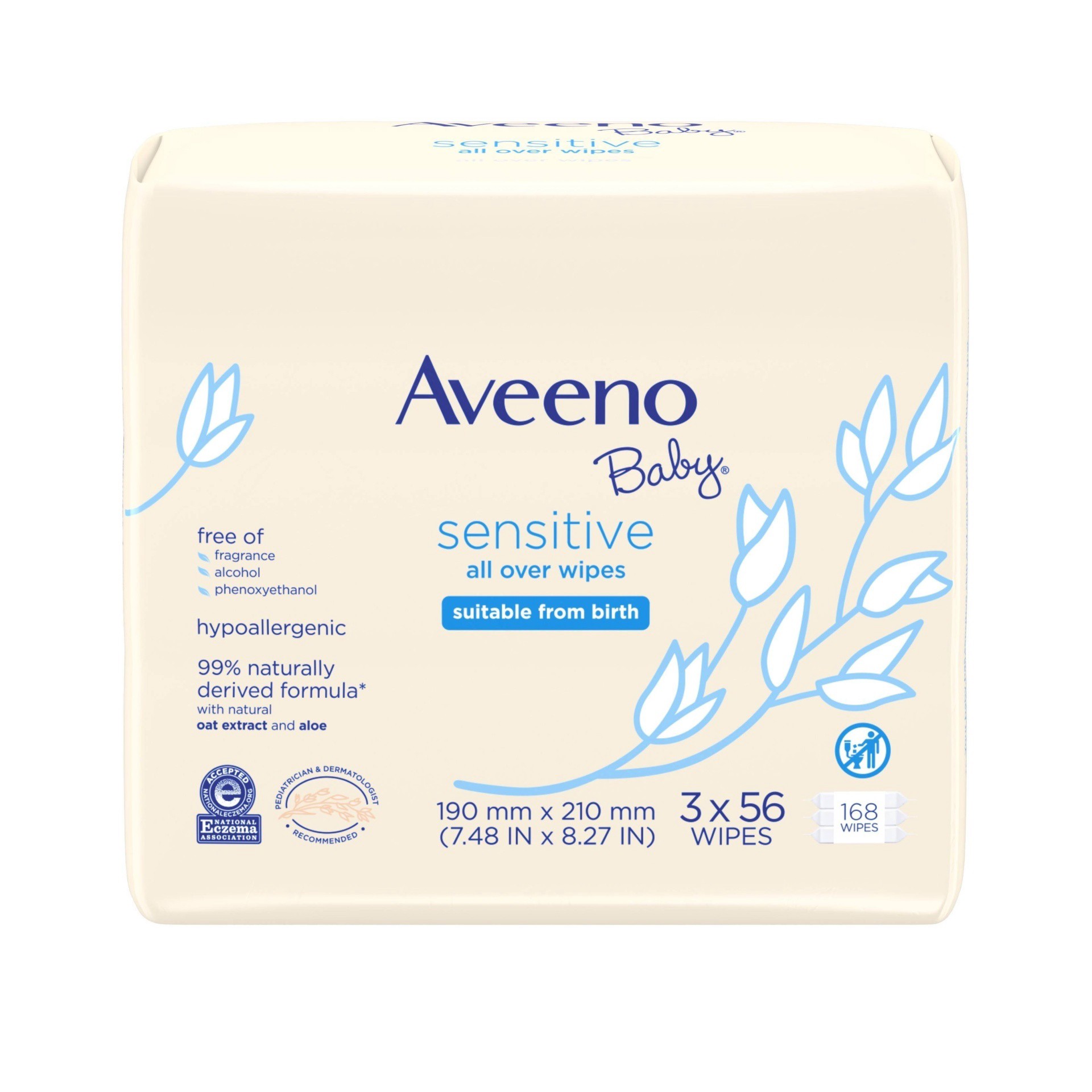 slide 1 of 11, Aveeno Sens Bby Wipes, 168 ct