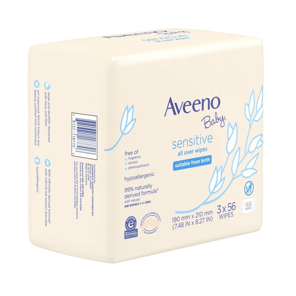 slide 4 of 11, Aveeno Sens Bby Wipes, 168 ct