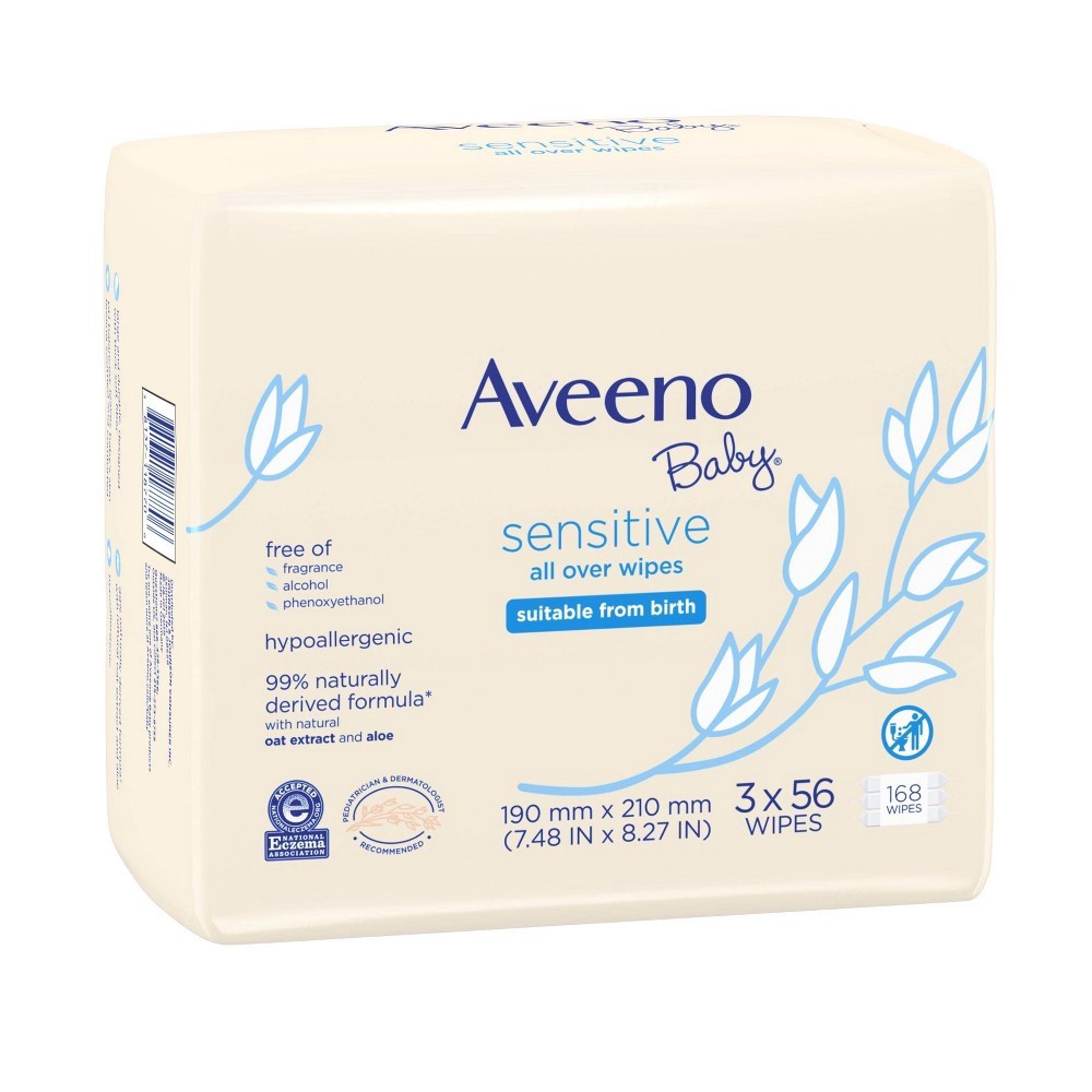 slide 10 of 11, Aveeno Sens Bby Wipes, 168 ct
