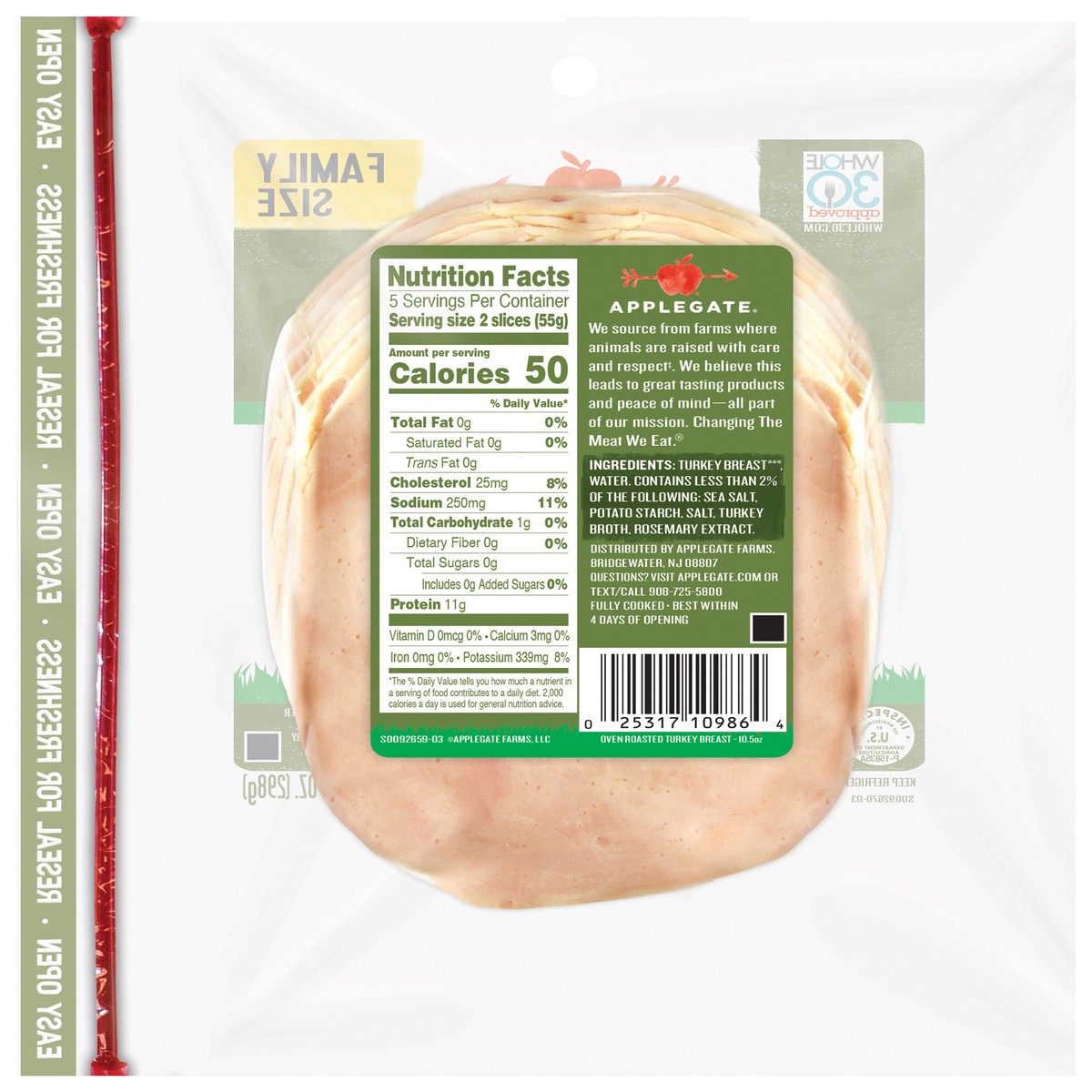 slide 8 of 11, Applegate Turkey, 10.5 oz