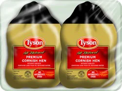 Tyson All Natural* Premium Cornish Hen (Twin Pack), 44 oz. (Frozen)