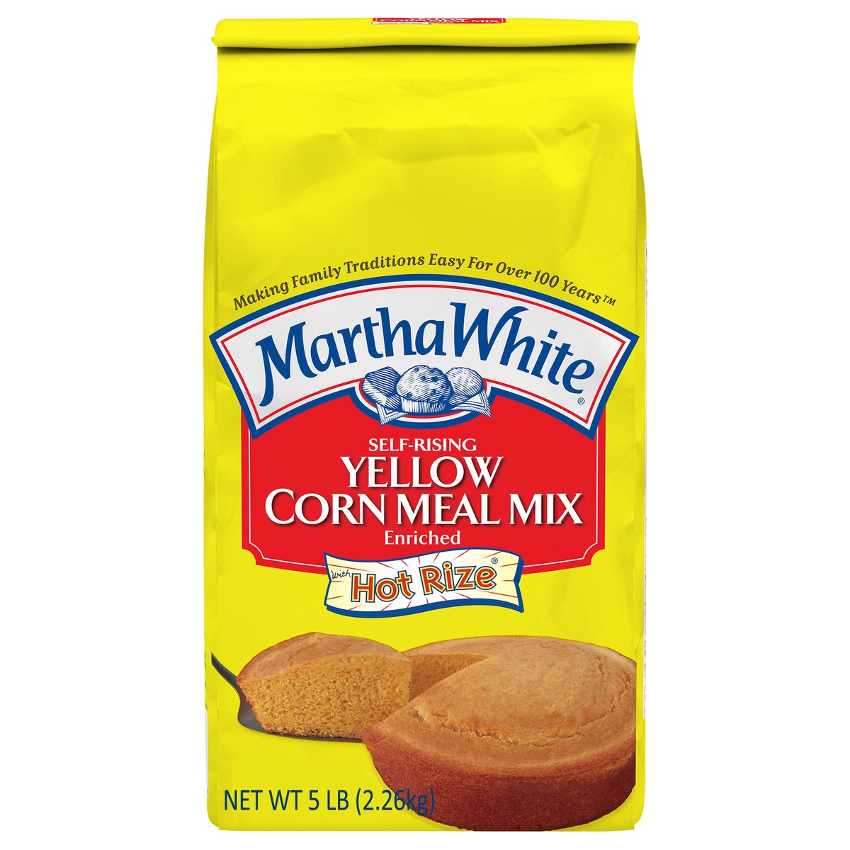 slide 1 of 13, Martha White Self Rising Yellow Corn Meal Mix with Hot Rize, 5 Lb Bag, 5 lb