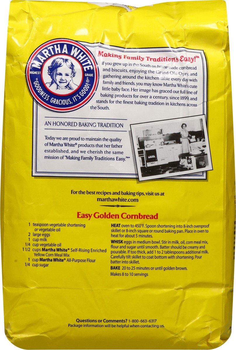 slide 4 of 13, Martha White Self Rising Yellow Corn Meal Mix with Hot Rize, 5 Lb Bag, 5 lb