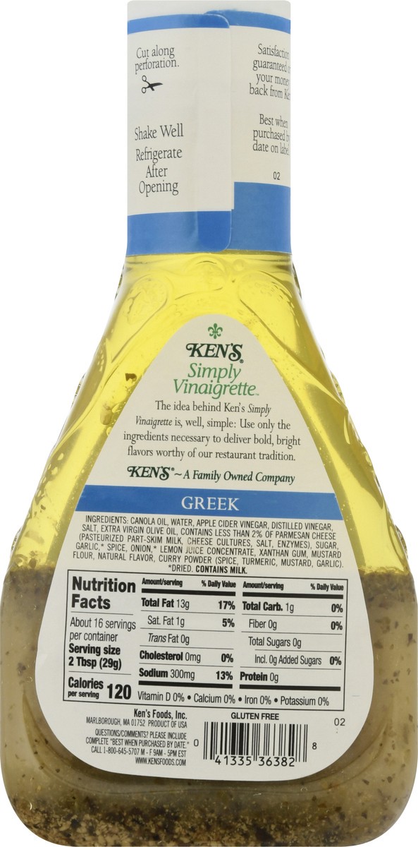 slide 11 of 12, Ken's Steak House Simply Greek Vinaigrette, 16 fl oz