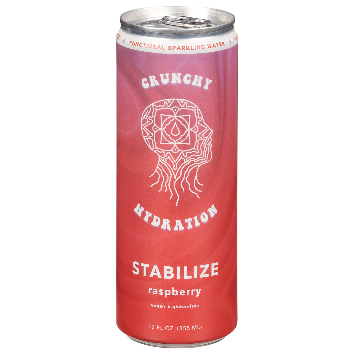 slide 14 of 14, Crunchy Hydration Stabilize Raspberry Functional Sparkling Water 12 fl oz, 12 fl oz