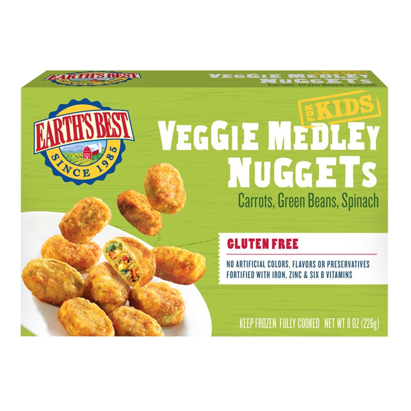 slide 1 of 3, Earth's Best Gluten Free Frozen Veggie Medley Frozen Nuggets, 8 oz