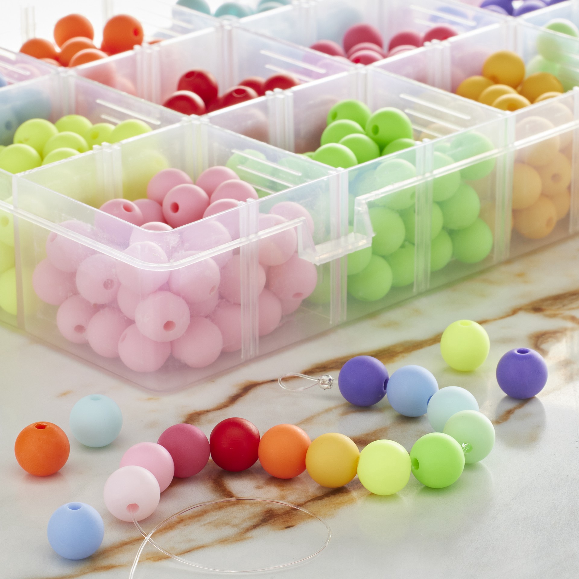 slide 3 of 3, Multicolor Round Beads Set By Bead Landing, 10 mm