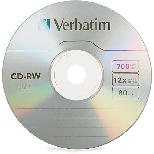 slide 2 of 2, Verbatim Cd-Rw 700Mb 4X-12X High Speed Discs With Branded Surface, Spindle Of 25, 1 ct