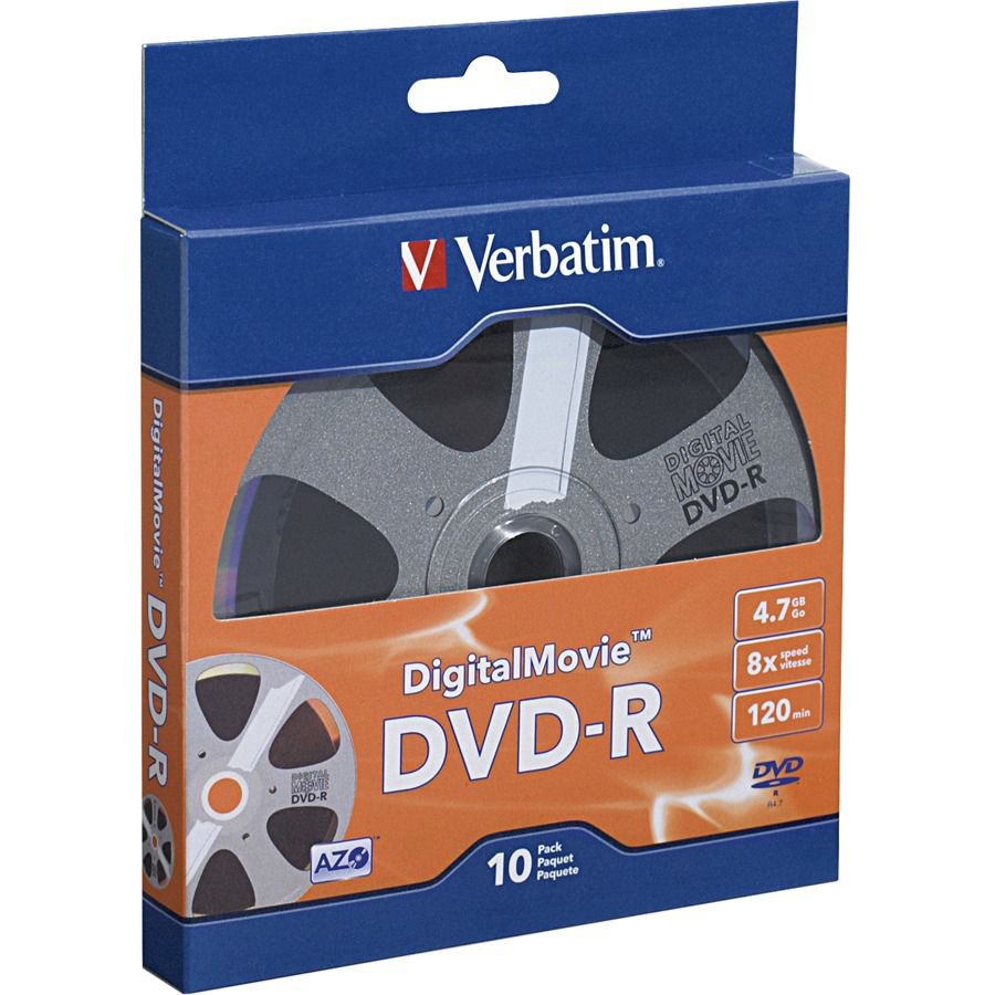 slide 3 of 3, Verbatim Digital Movie Dvd-R Bulk Box, Pack Of 10, 10 ct