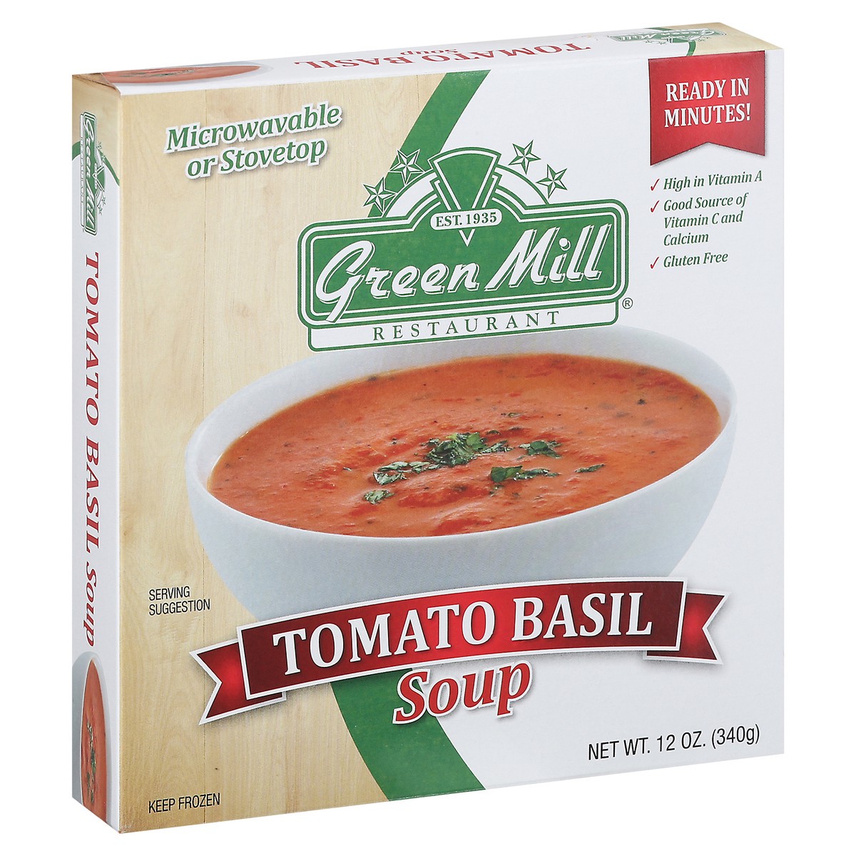slide 4 of 9, Green Mill Tomato Basil Soup, 12 oz
