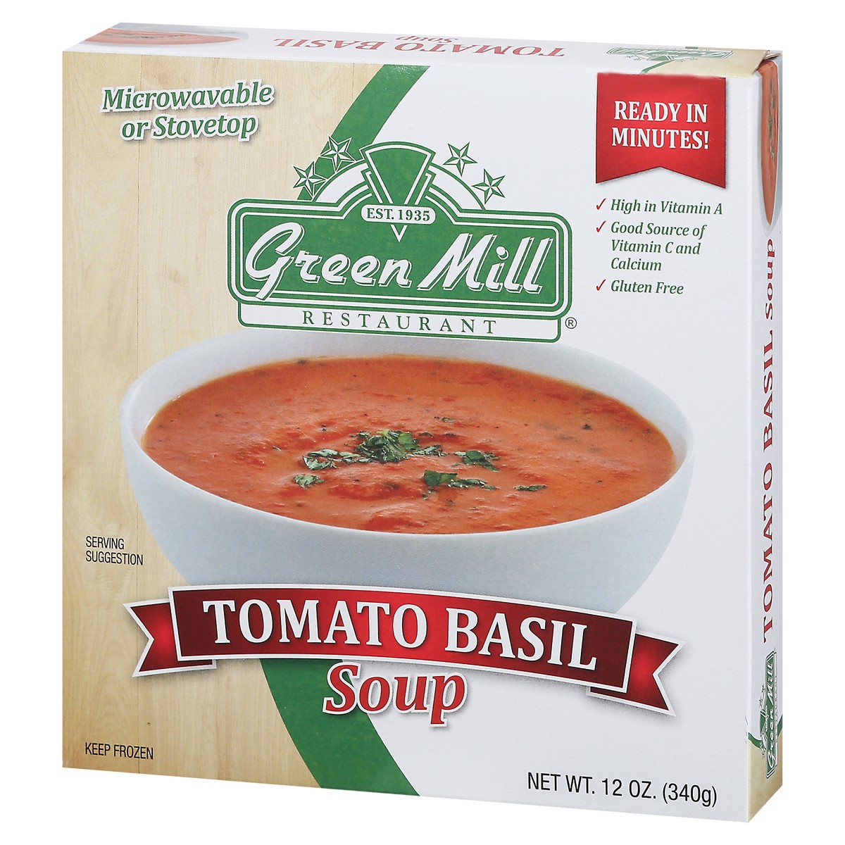 slide 8 of 9, Green Mill Tomato Basil Soup, 12 oz