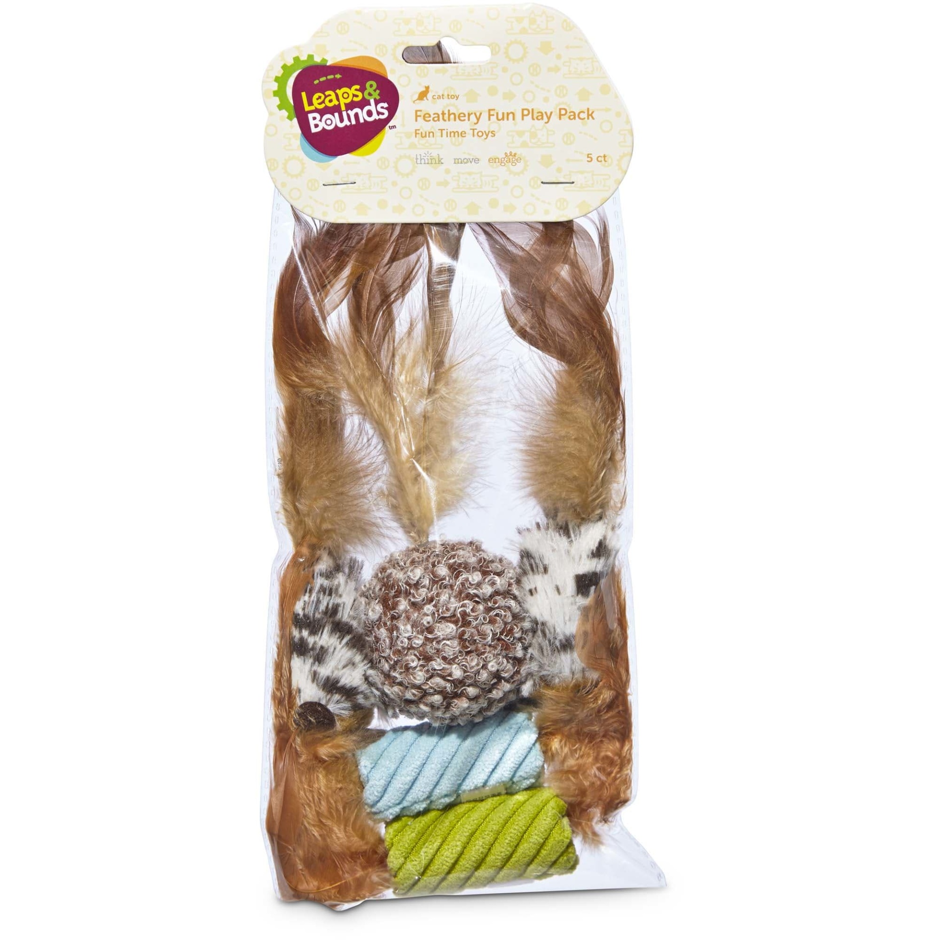 slide 1 of 1, Leaps & Bounds Feather Cat Toy Multipack, 1 ct