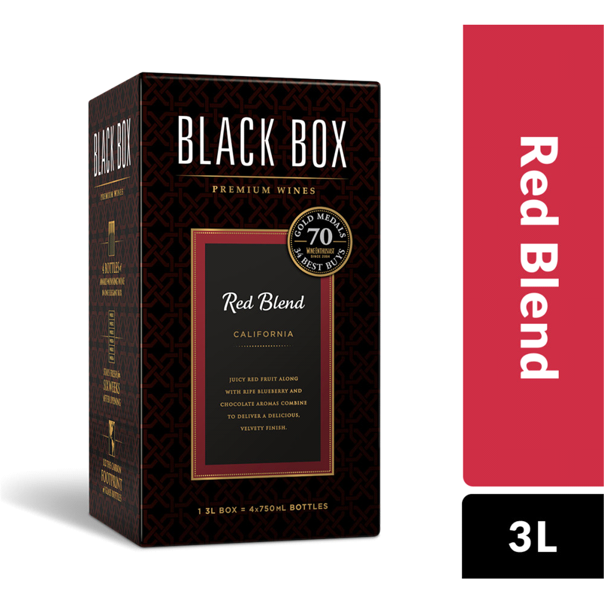 slide 1 of 3, Black Box Red Blend Red Wine Box, 3 liter