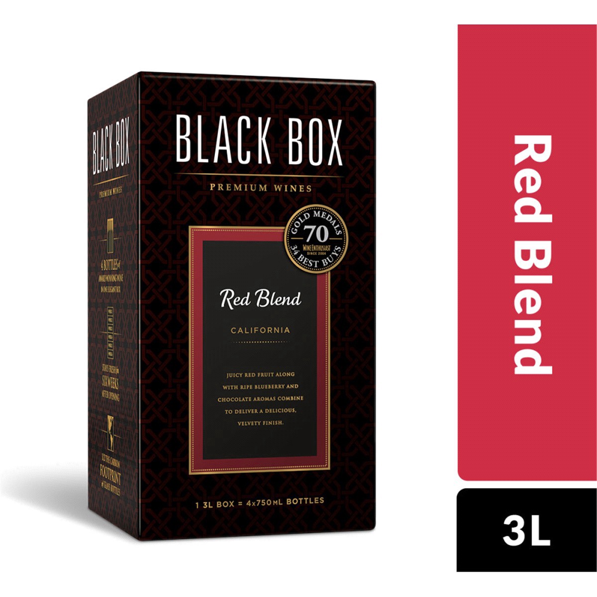 slide 1 of 13, Black Box Red Wine, Red Blend, 3 liter