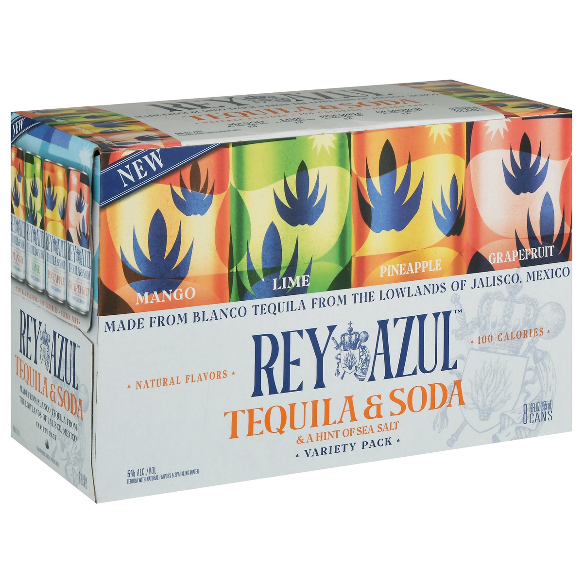 slide 9 of 9, Rey Azul Variety Pack Tequila & Soda 8 - 12 fl oz Cans, 8 ct; 12 oz