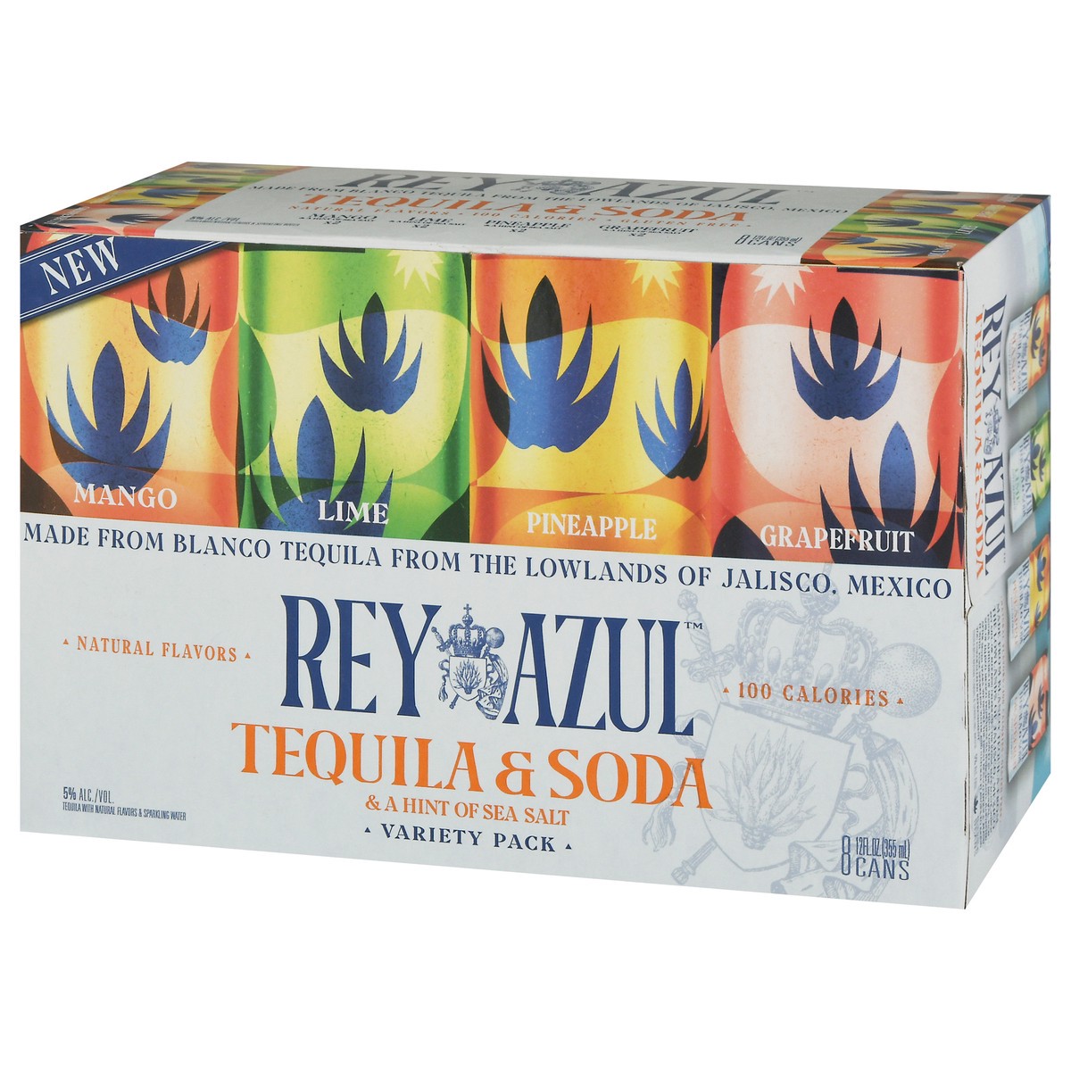 slide 2 of 9, Rey Azul Variety Pack Tequila & Soda 8 - 12 fl oz Cans, 8 ct; 12 oz