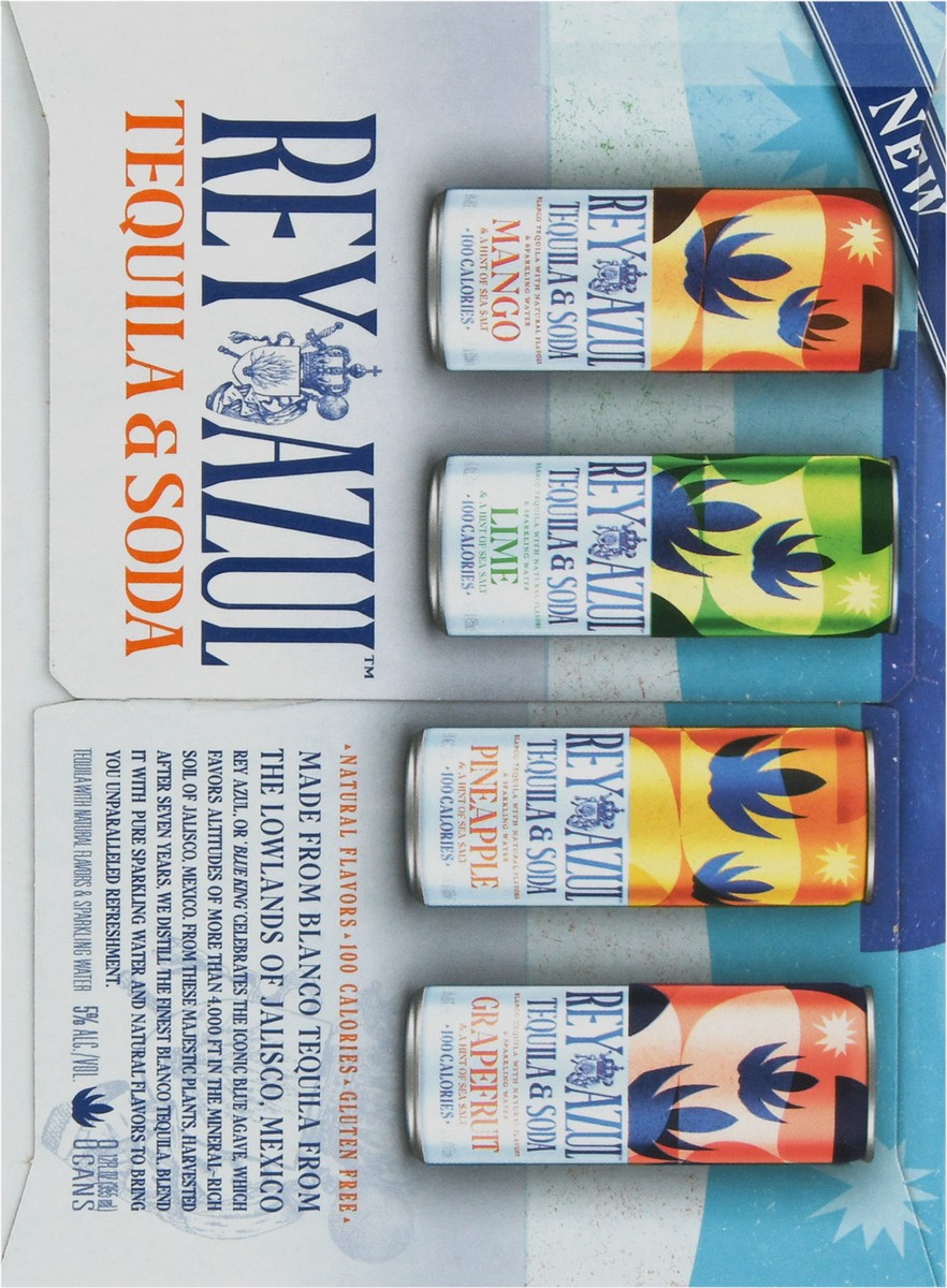 slide 5 of 9, Rey Azul Variety Pack Tequila & Soda 8 - 12 fl oz Cans, 8 ct; 12 oz