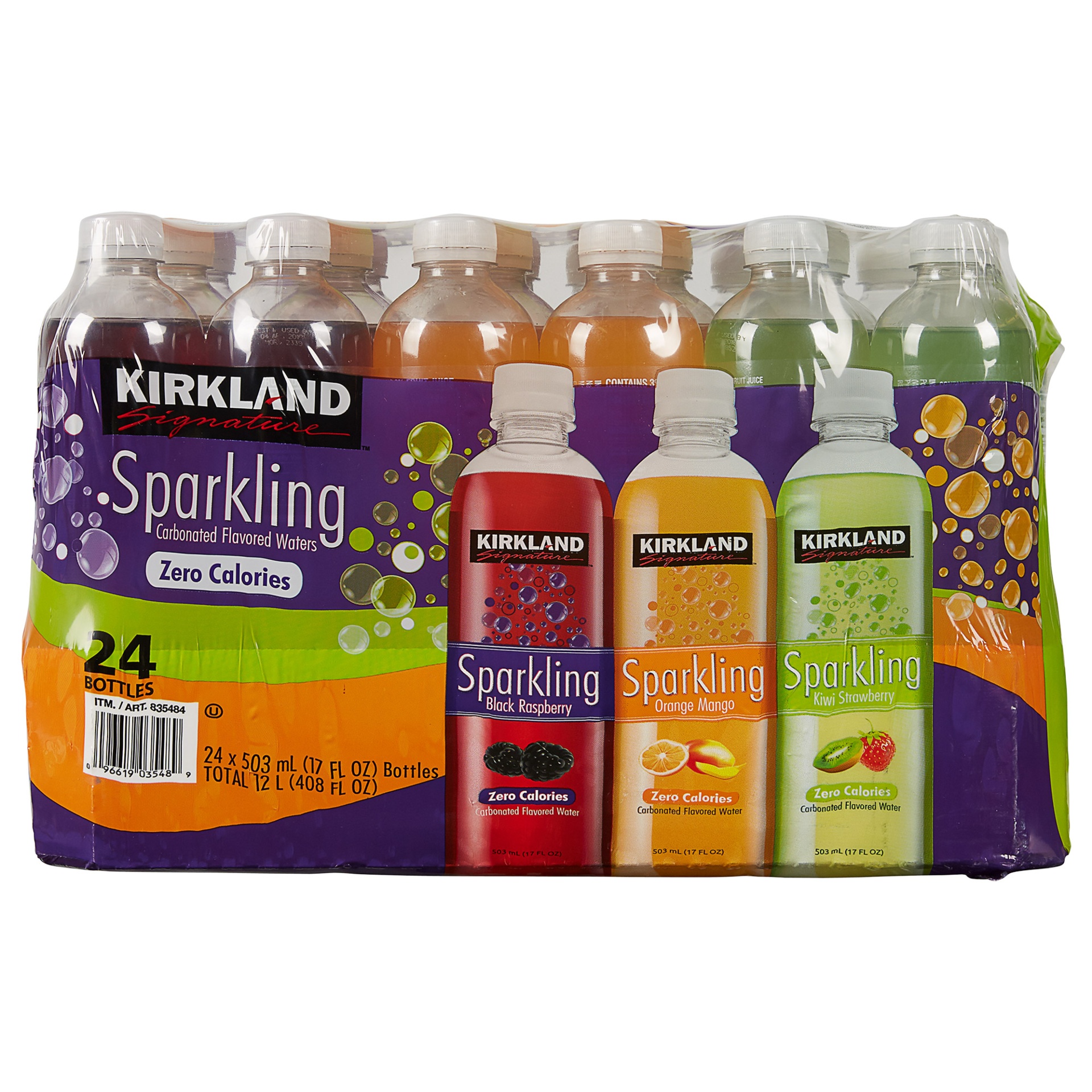 slide 1 of 1, Kirkland Signature Sparkling Flavored Water, 24 ct; 17 oz
